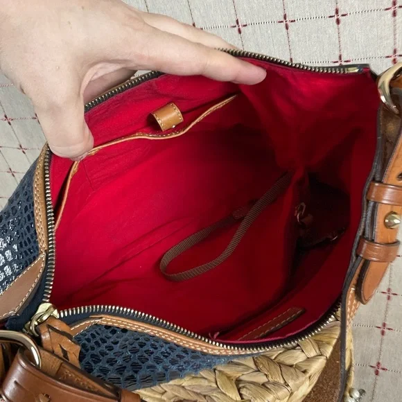 Vintage Dooney & Bourke Navy Snakeskin Leather Erica Hobo Shoulder Bag BS479 NV - Picture 14 of 15